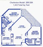 The Charleston Floorplan Features Double Master Bedrooms with Balcony Access.